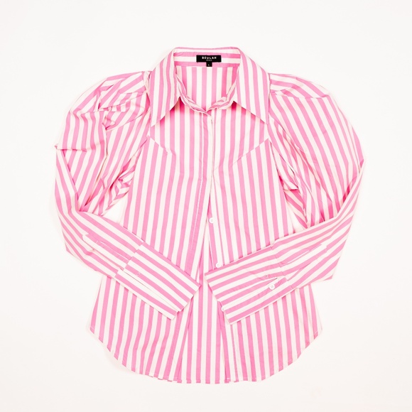 Beulah Style Pink Striped Women's Button Down Size L - Picture 1 of 5